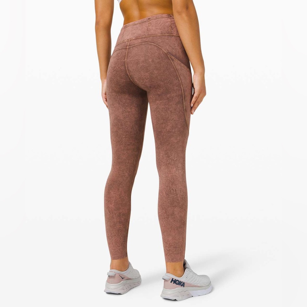Lululemon Fast and Free Tight II 25" Ice Dye *Non-Reflective Ice Wash Brown 4